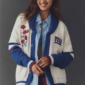 Chic Blue and White Floral Cardigan